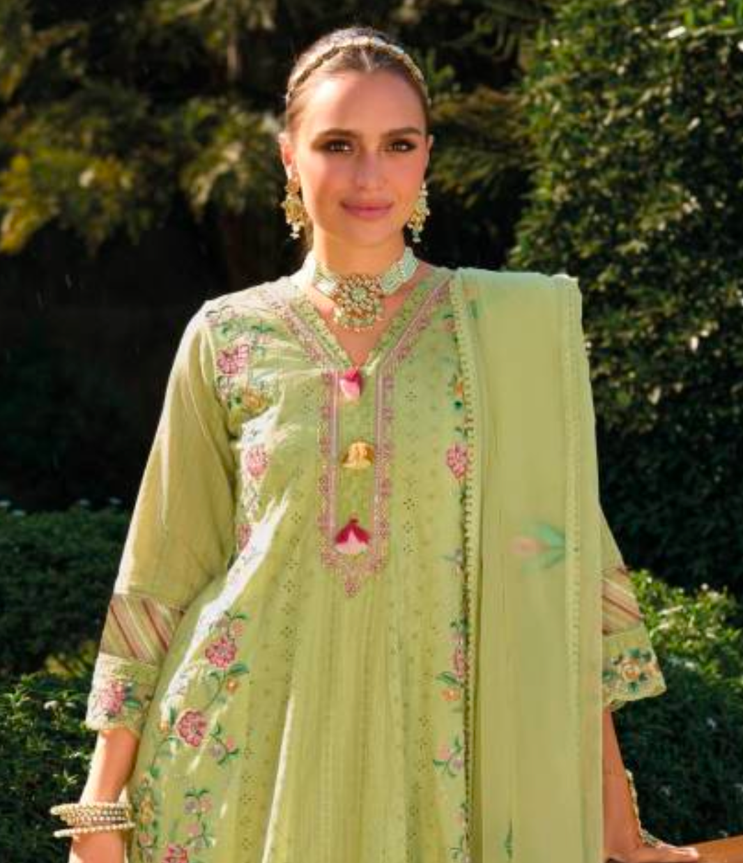 Matrut | Jugni Green Anarkali Suit