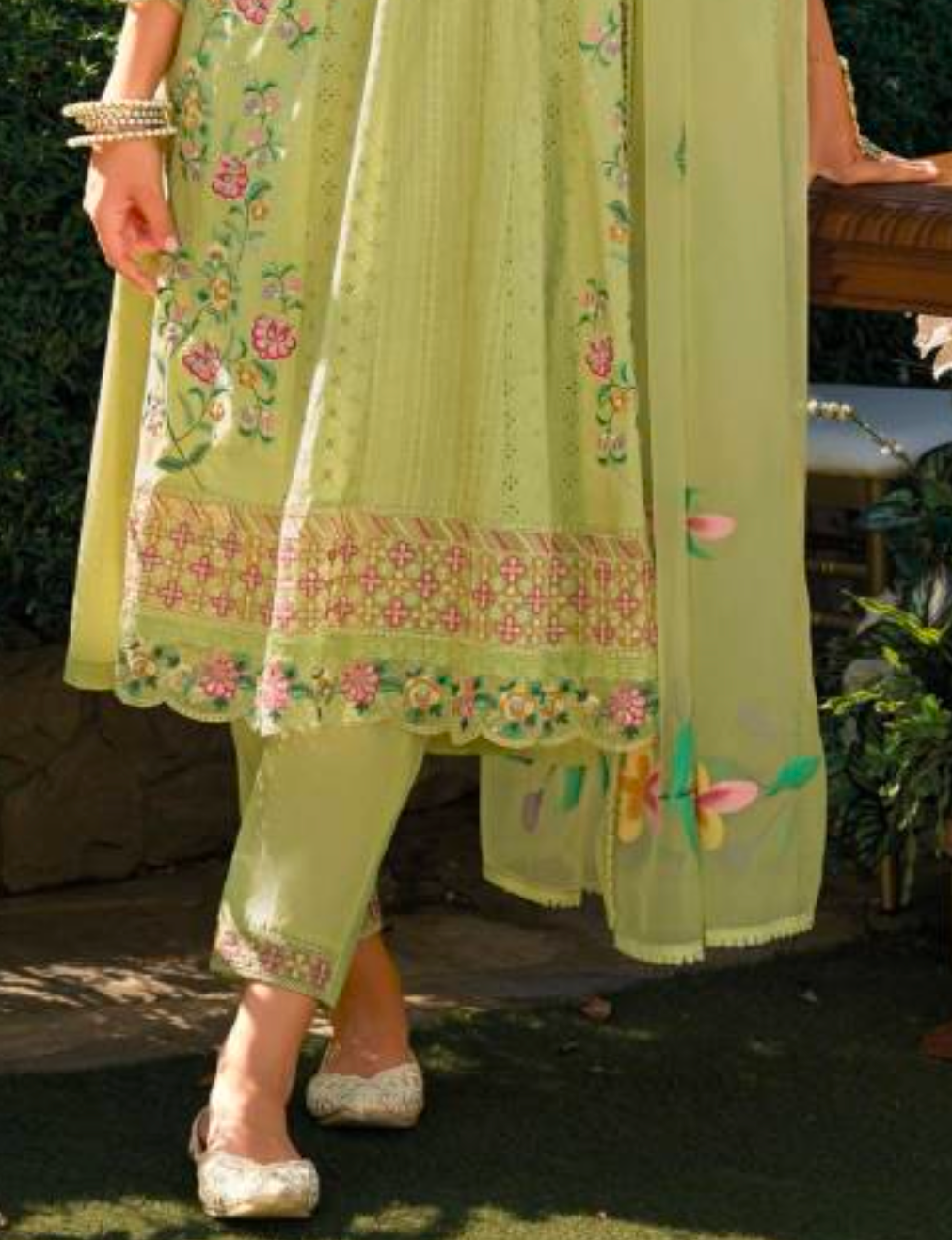Matrut | Jugni Green Anarkali Suit