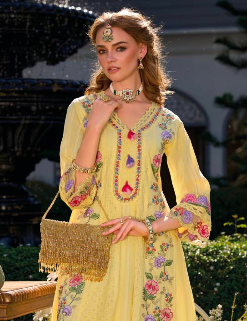 Matrut | Jugni Yellow Anarkali Suit
