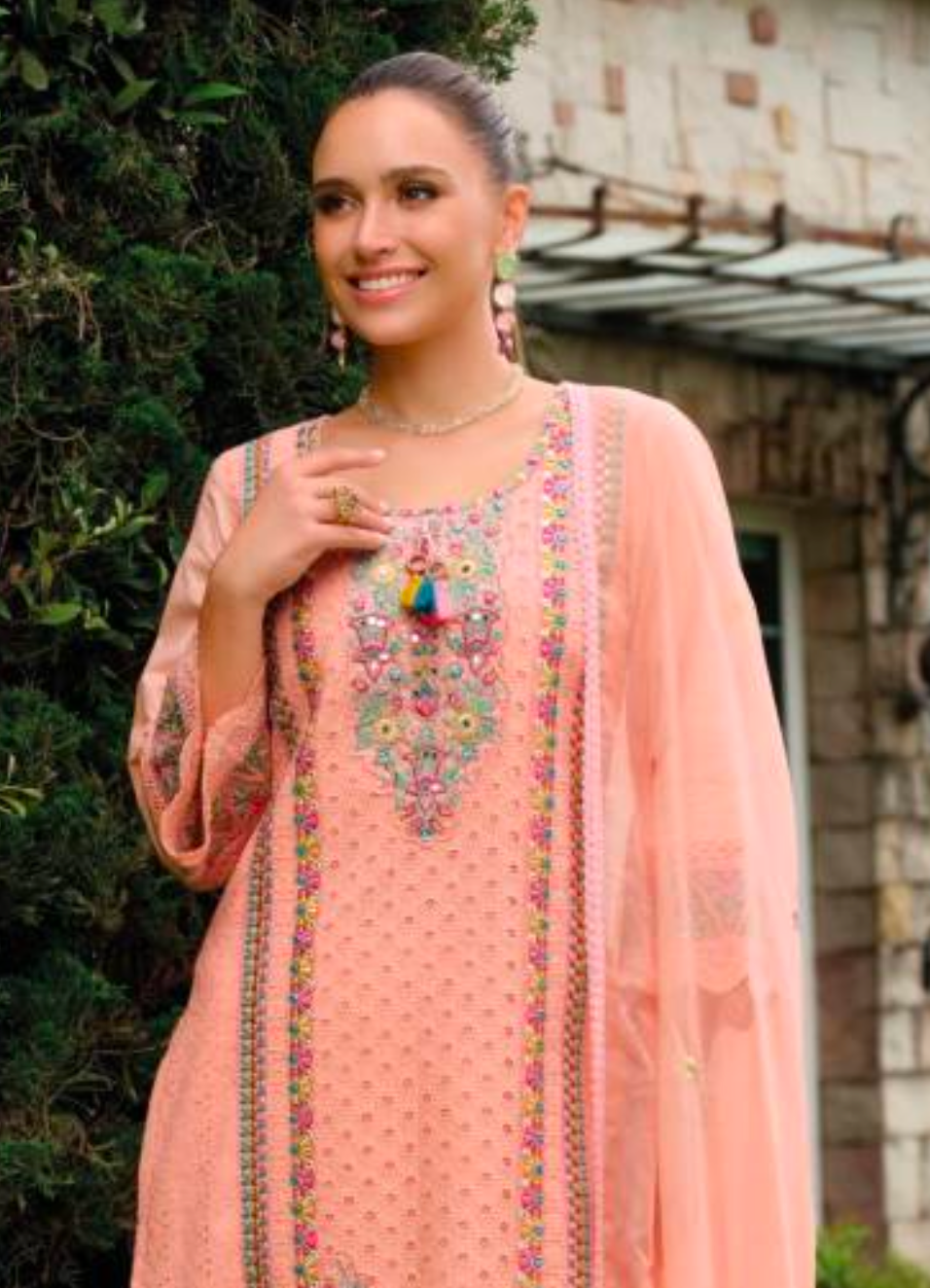 Matrut | Gulzar Peach Straight Suit
