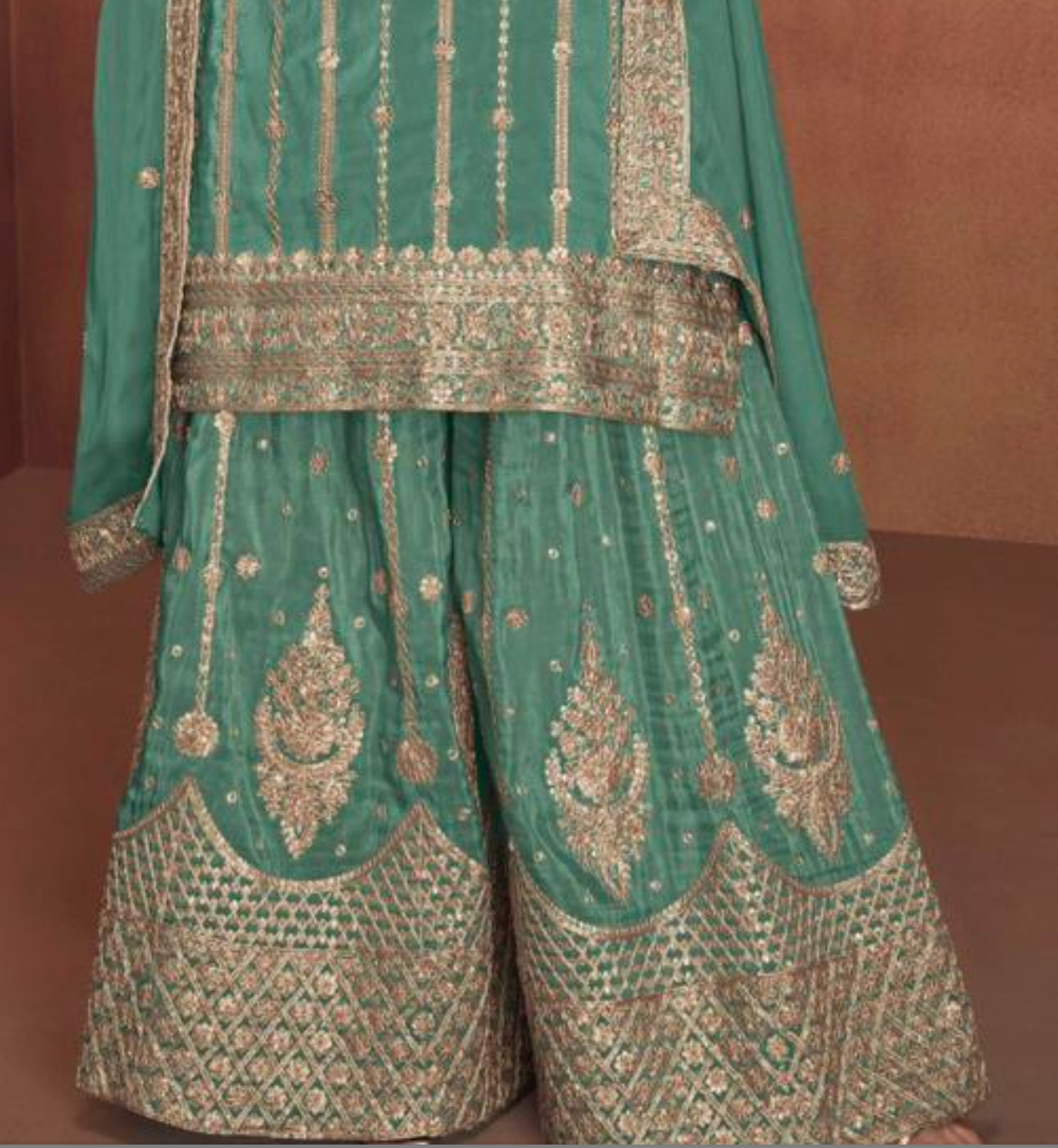 Matrut | Shehnai Sea Green Sharara Suit