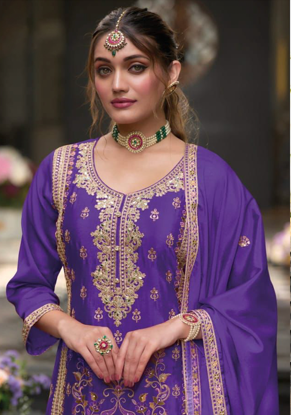 Matrut | Ruby Purple Palazzo Suit