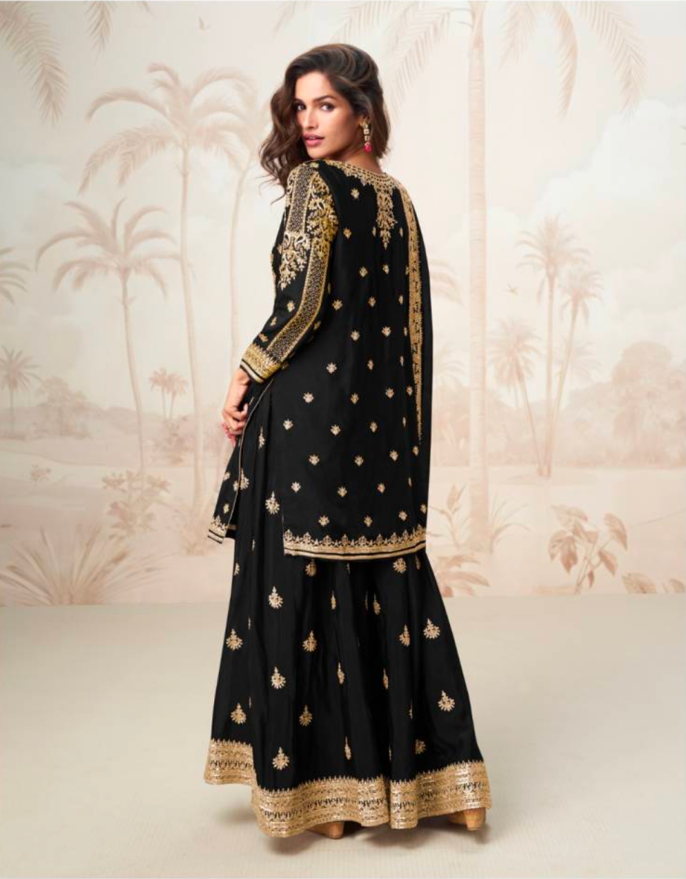 Matrut | Mumtaz Black Sharara Suit