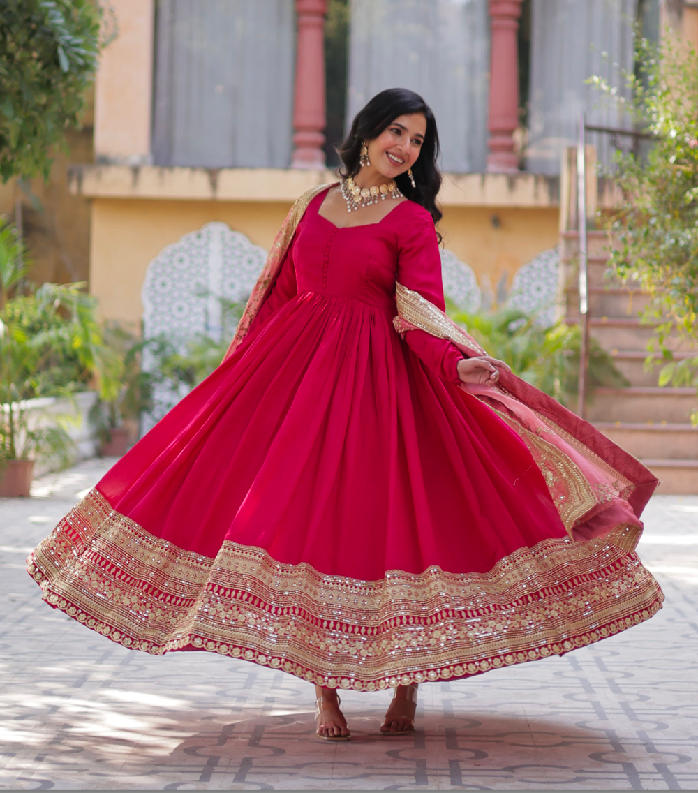 Matrut | Samridhi Reddish Pink Gown