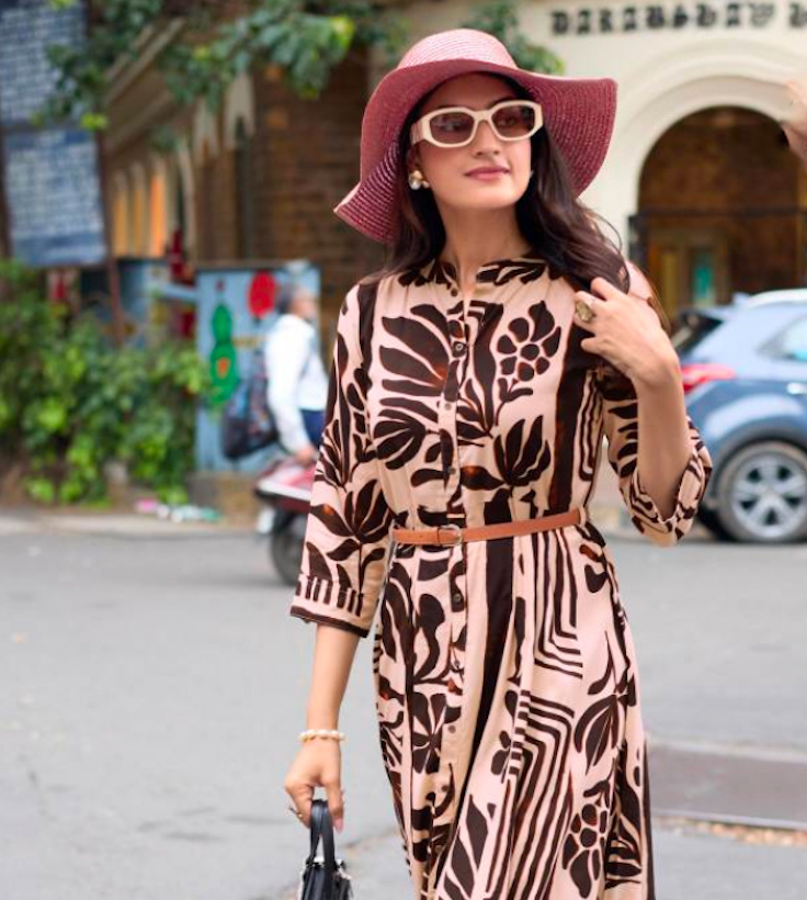 Matrut | Tripsy Belt Brown-Peach Dress