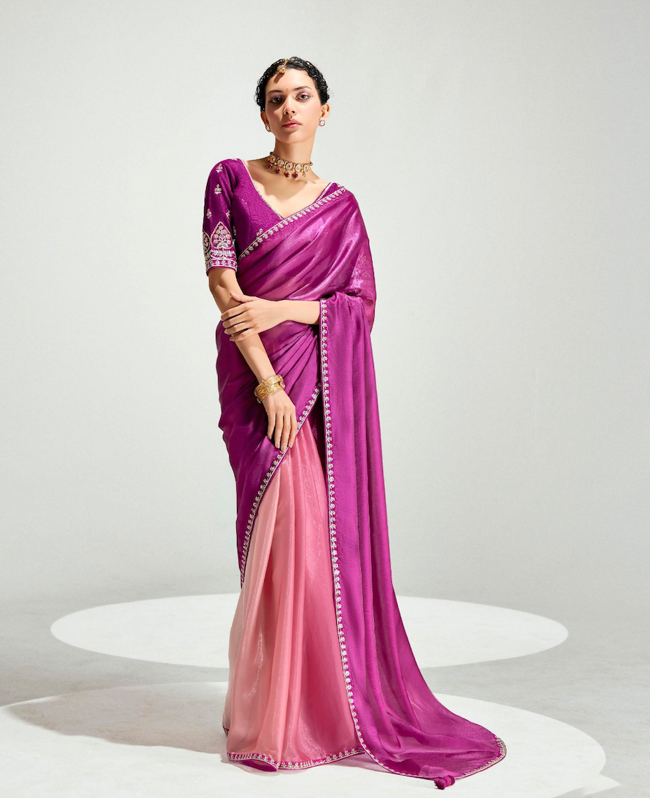 Matrut | Swish Blush Magenta-Pink Saree