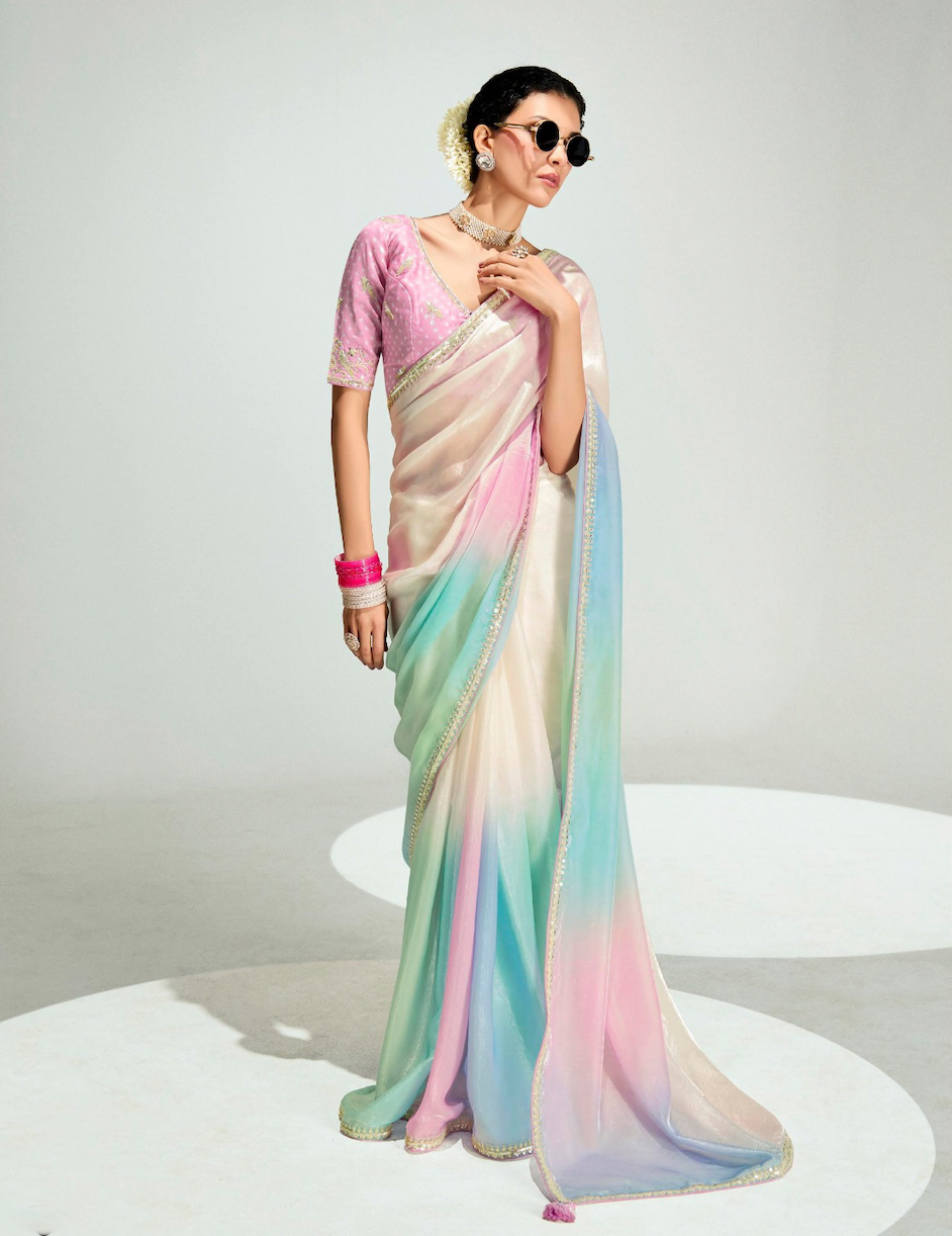 Matrut | Swish Blush Rainbow Saree