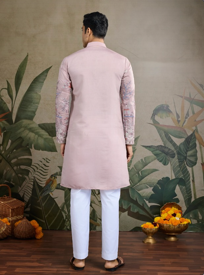 Matrut | Pixel Threads Light Pink Kurta Set