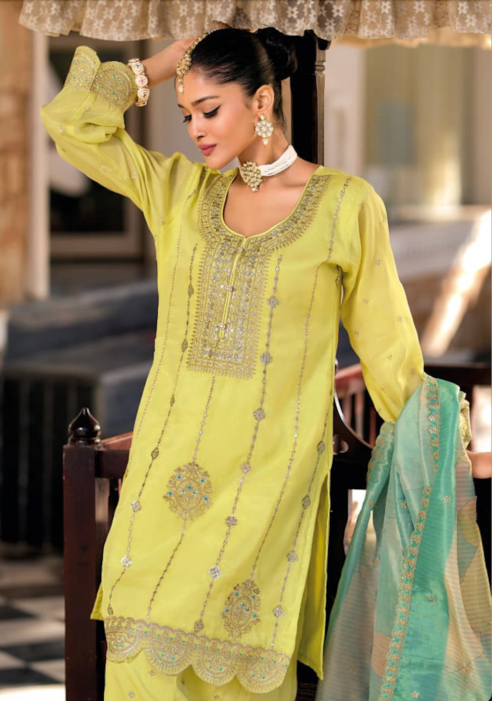 Matrut | Diya Lime Palazzo Suit