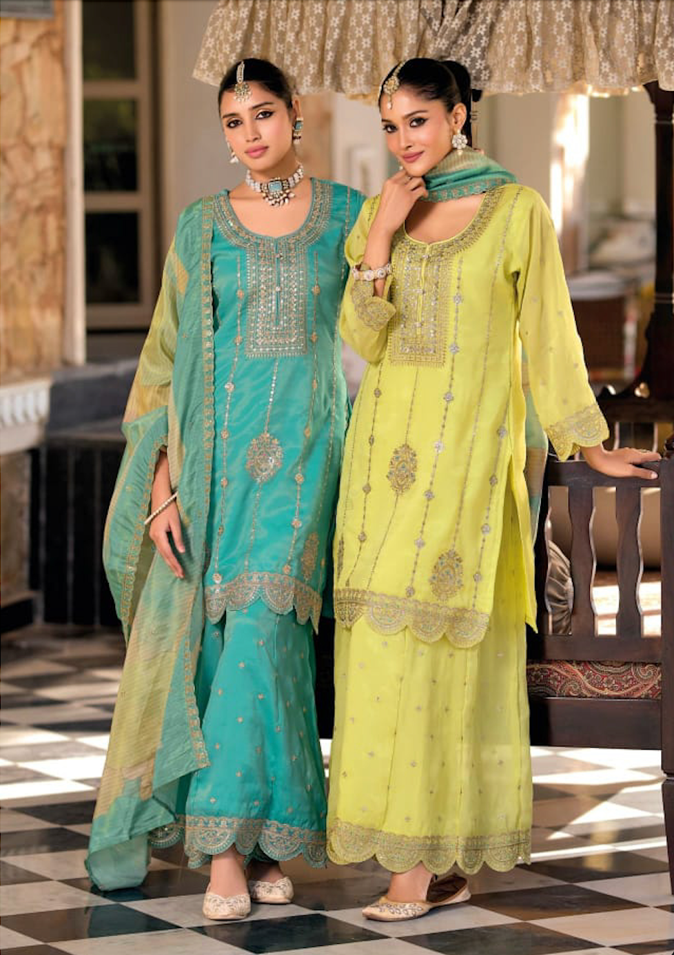 Matrut | Diya Lime Palazzo Suit