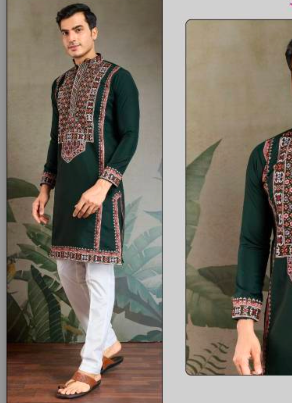 Matrut | Fusion Fits-4 Green Kurta Set