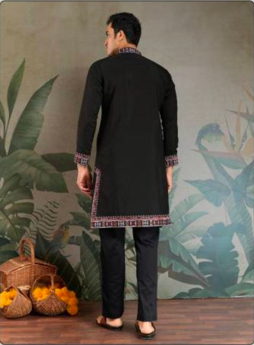 Matrut | Fusion Fits-4 Black Kurta Set