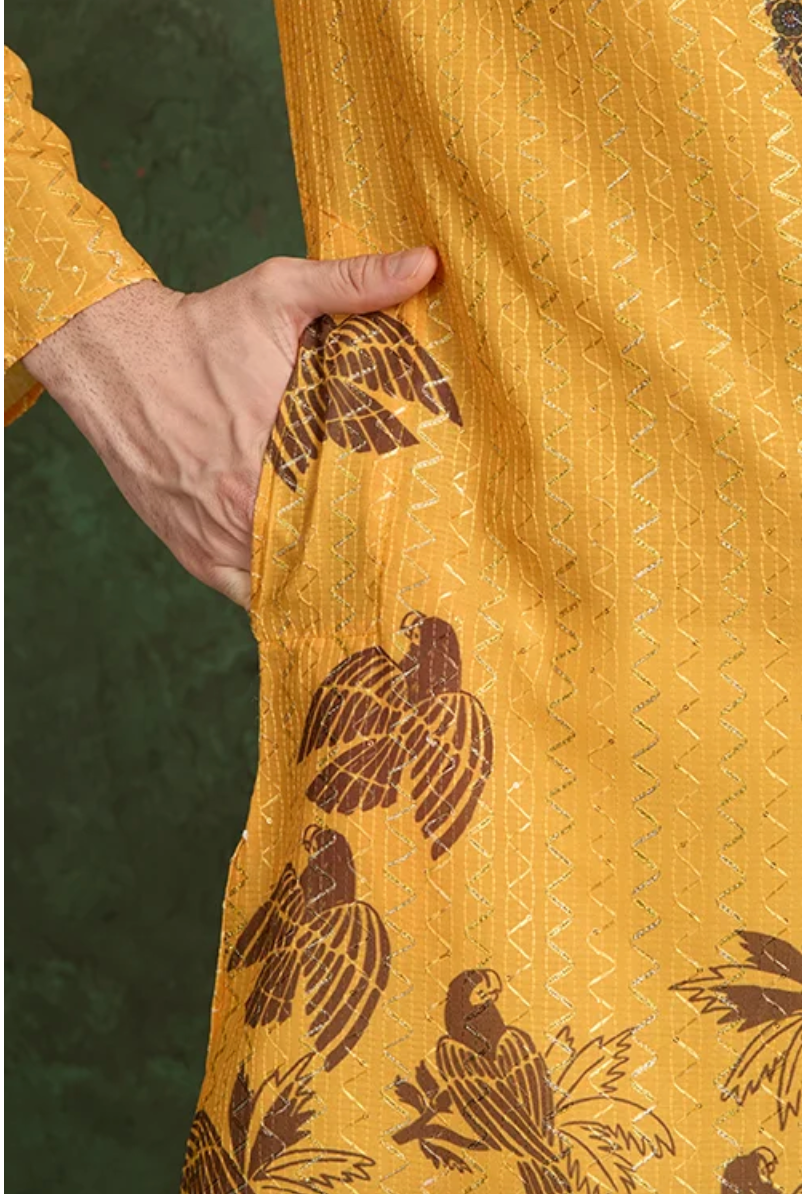 Matrut | Kurta Kraft Yellow Kurta Set