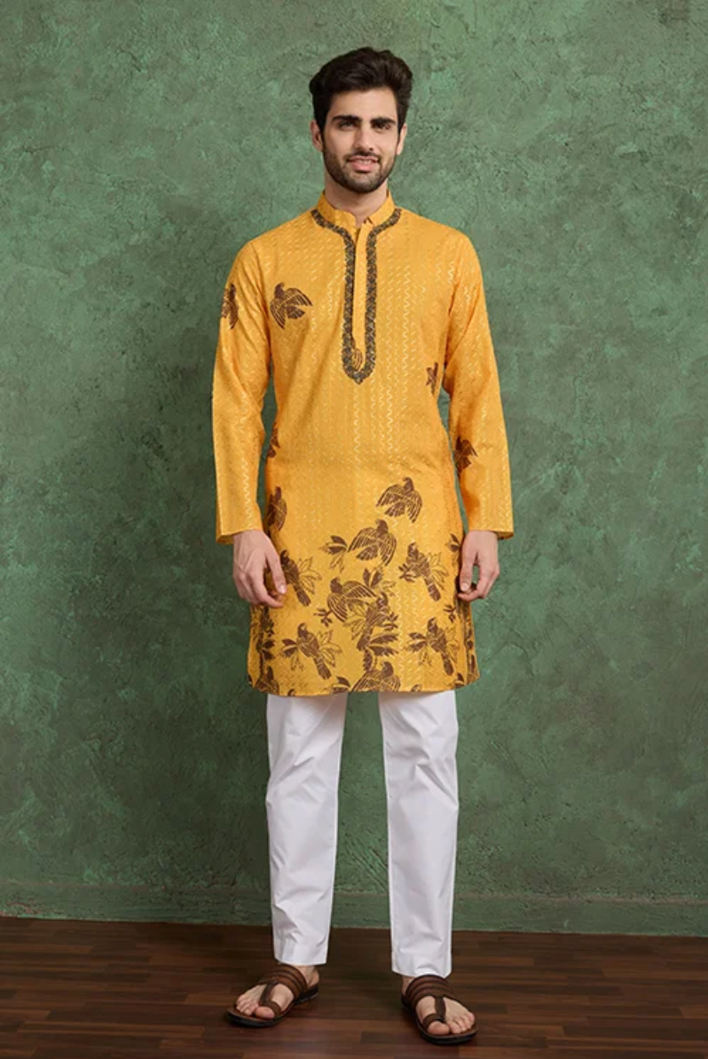 Matrut | Kurta Kraft Yellow Kurta Set