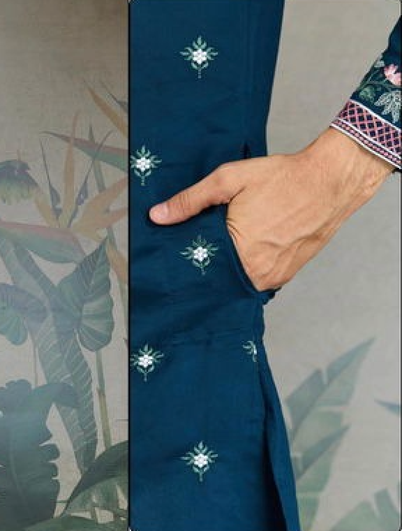 Matrut | Fusion Fits-3 Navy Blue Kurta Set