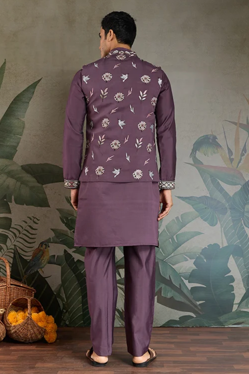 Matrut | Rajwada-2 Rust Purple Kurta Set