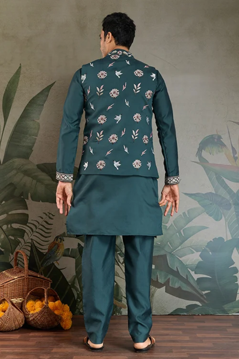 Matrut | Rajwada-2 Peacock Green Kurta Set