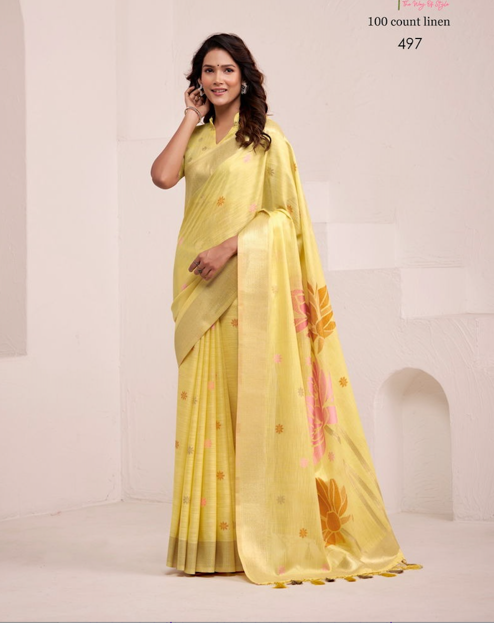 Matrut | Dinamic Light Yellow Saree