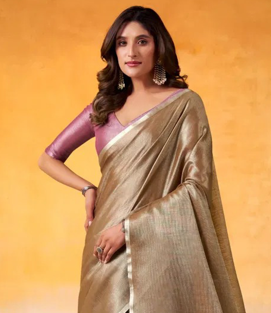 Matrut | Anvika Golden-Purple Saree
