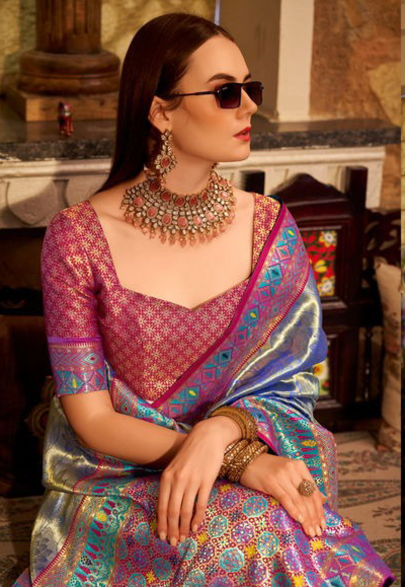 Matrut | Keshavam Indigo Multicolor Saree