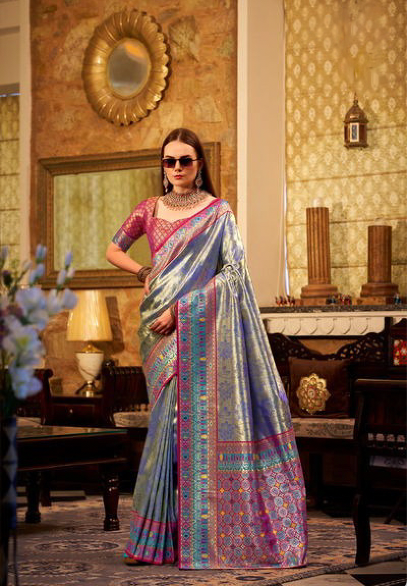 Matrut | Keshavam Indigo Multicolor Saree