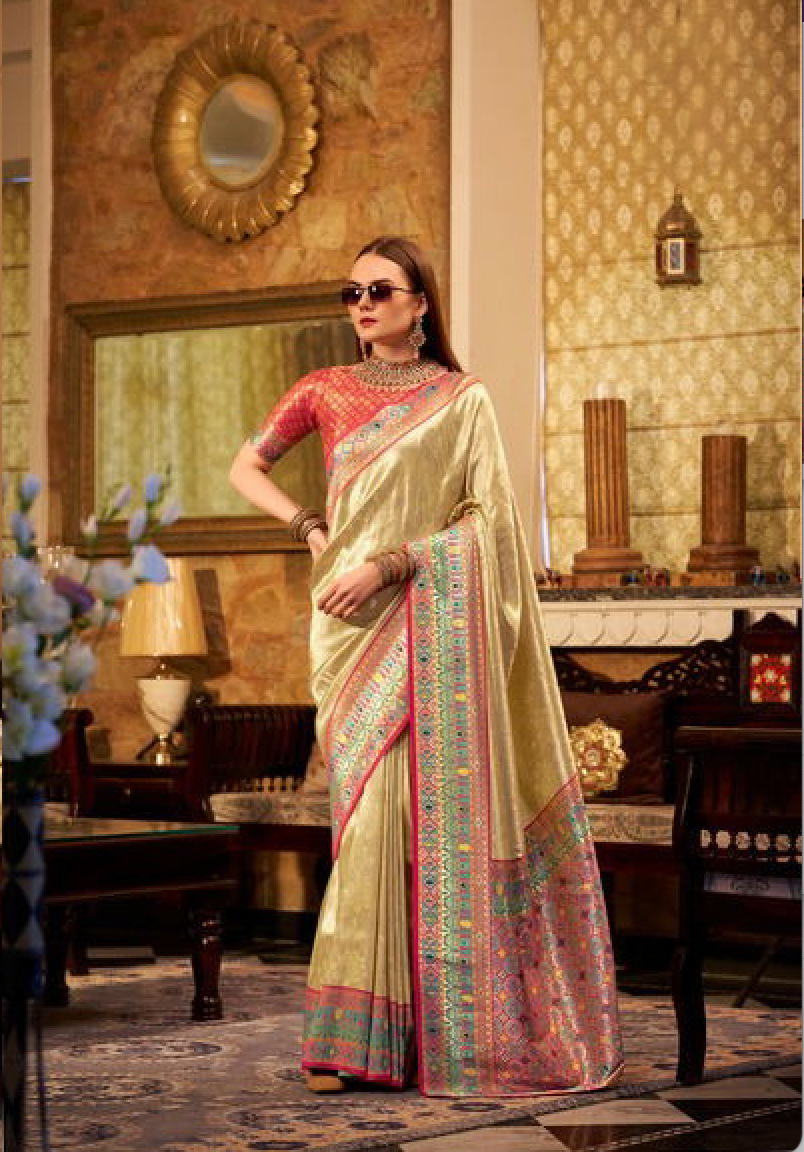 Matrut | Keshavam Beige Multicolor Saree