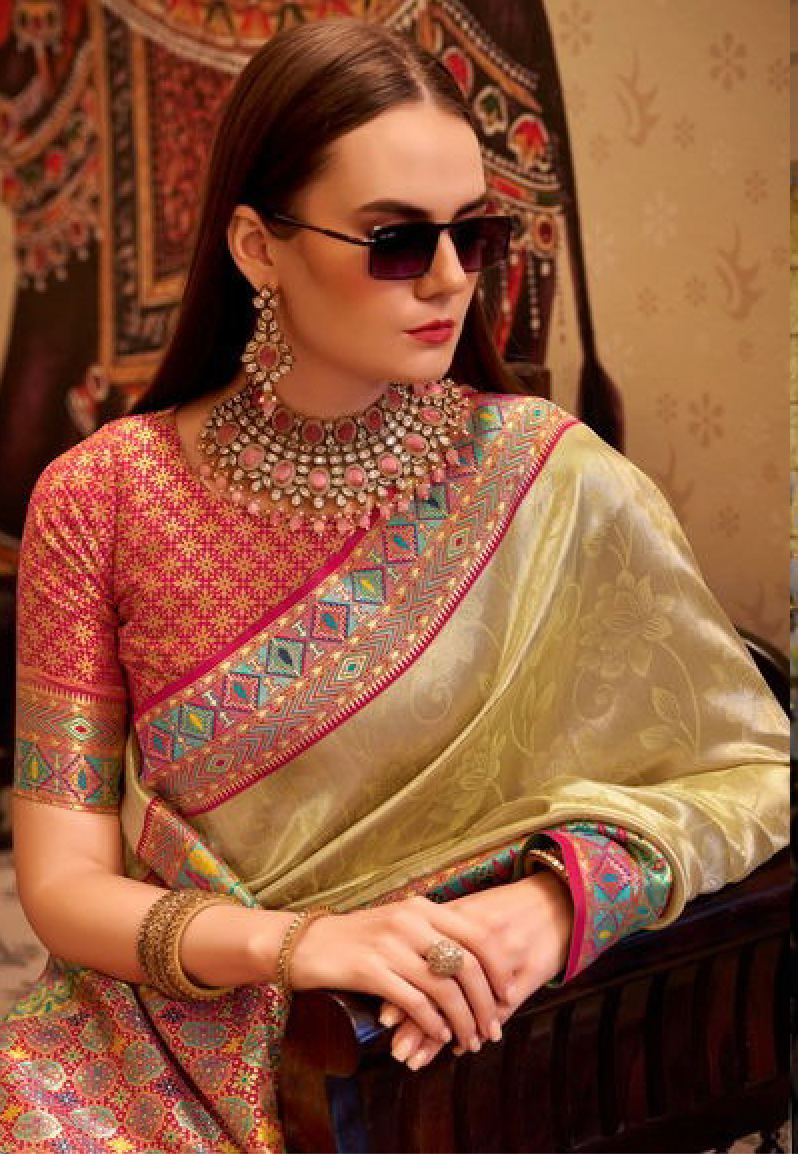 Matrut | Keshavam Beige Multicolor Saree