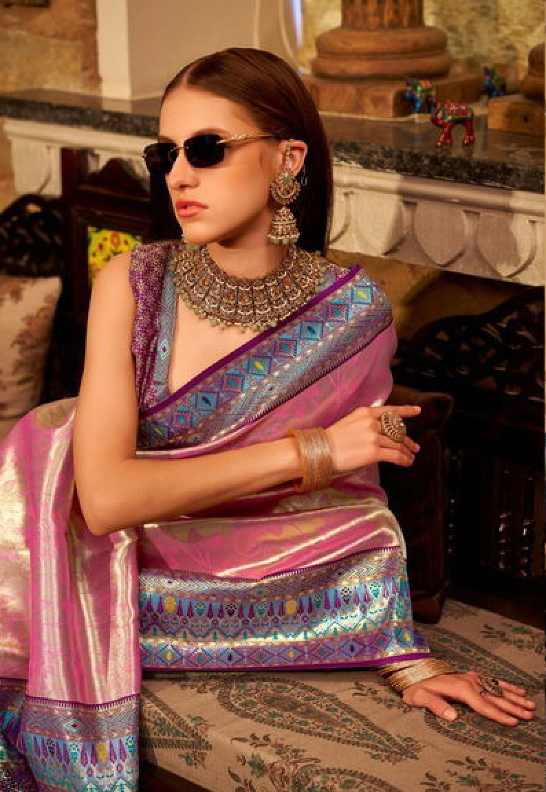 Matrut | Keshavam Pink Multicolor Saree