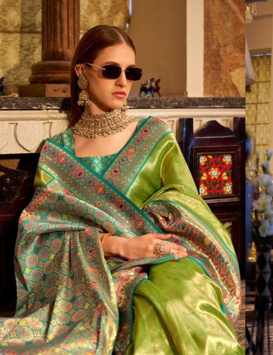 Matrut | Keshavam Green Multicolor Saree