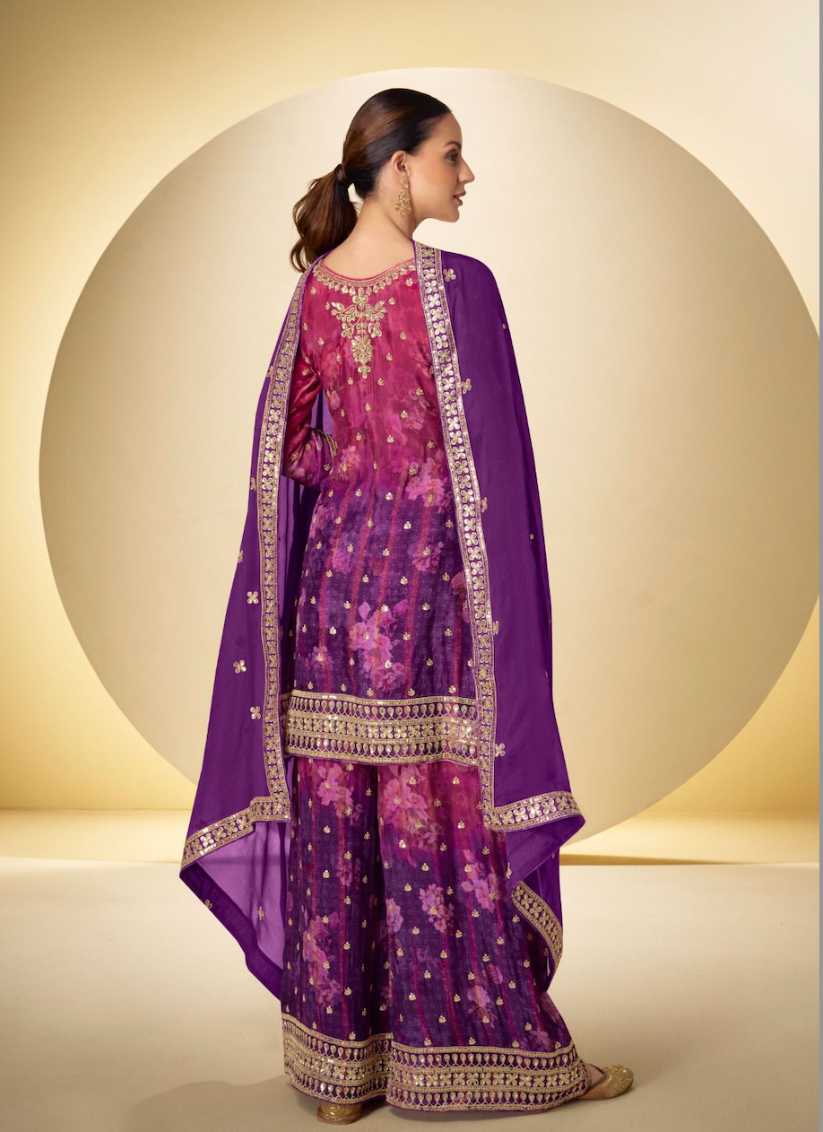 Matrut | Kanika Purple-Pink Palazzo Suit