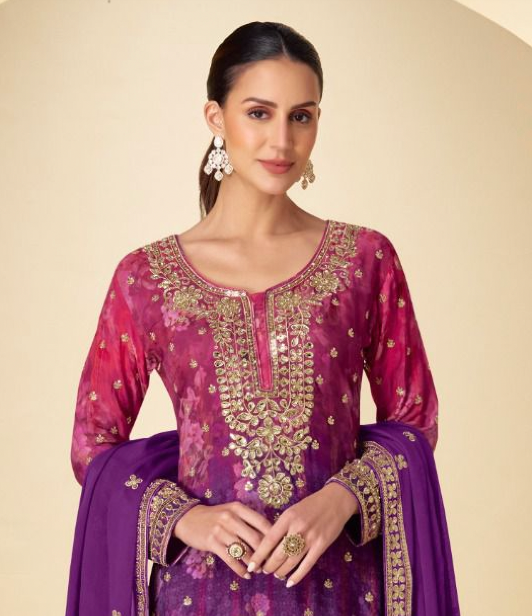 Matrut | Kanika Purple-Pink Palazzo Suit