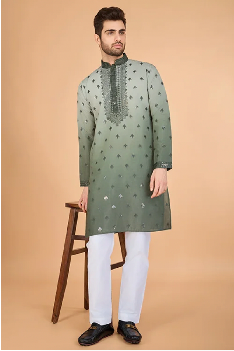 Matrut | Ember Hunter Green Kurta Set