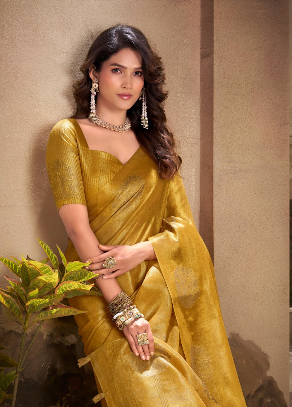 Matrut | Kiri Mustard Golden Saree