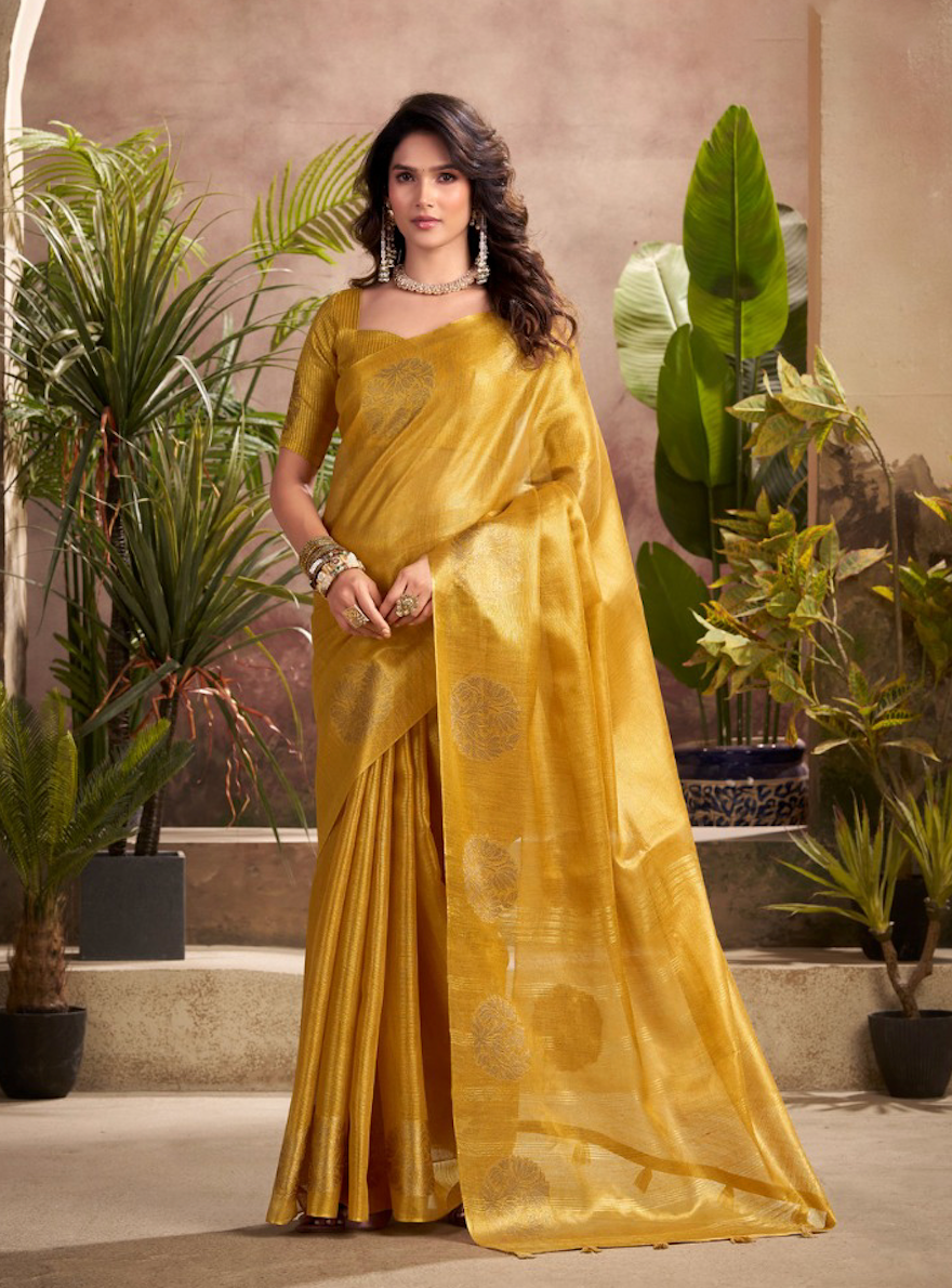 Matrut | Kiri Mustard Golden Saree