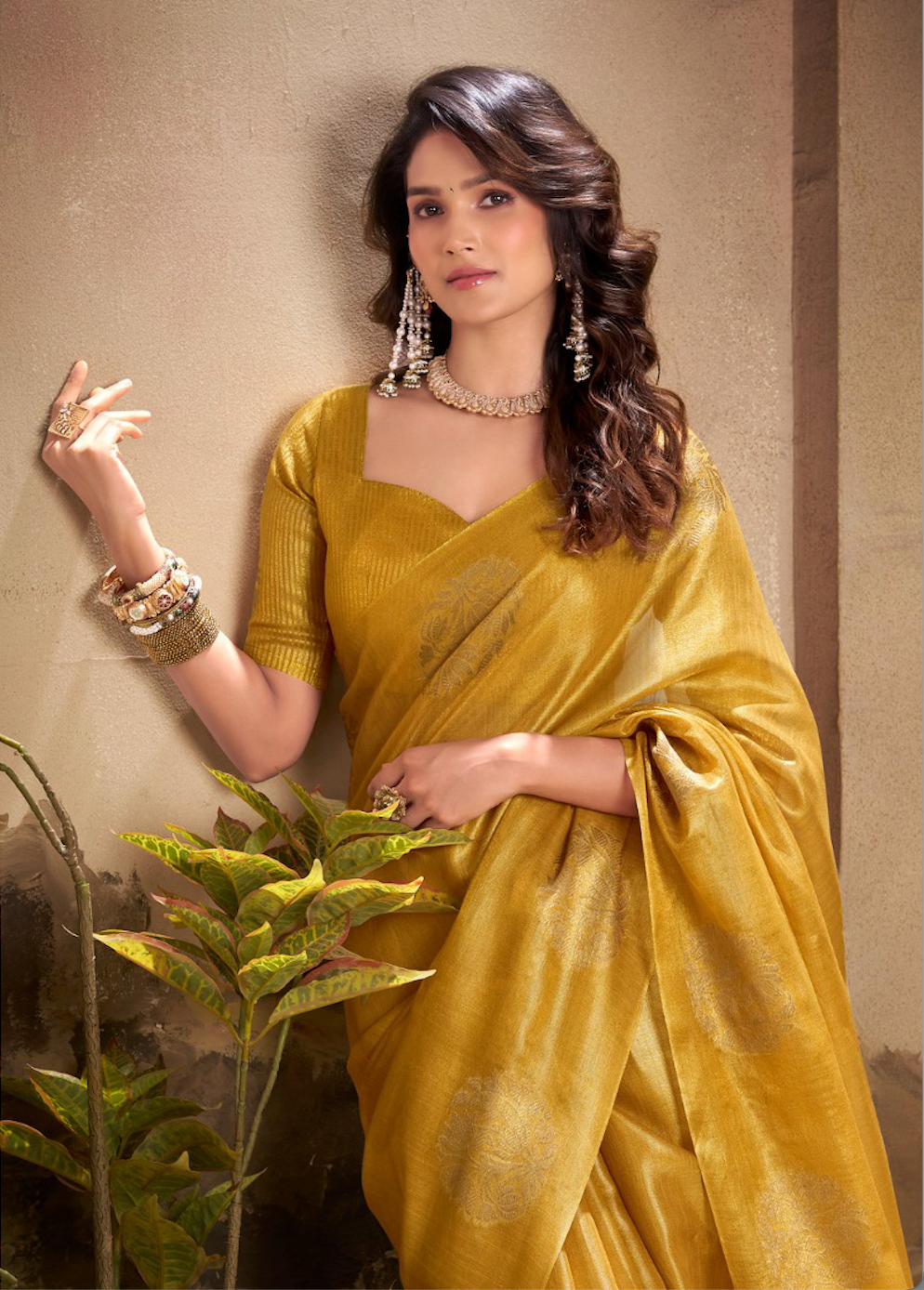 Matrut | Kiri Mustard Golden Saree