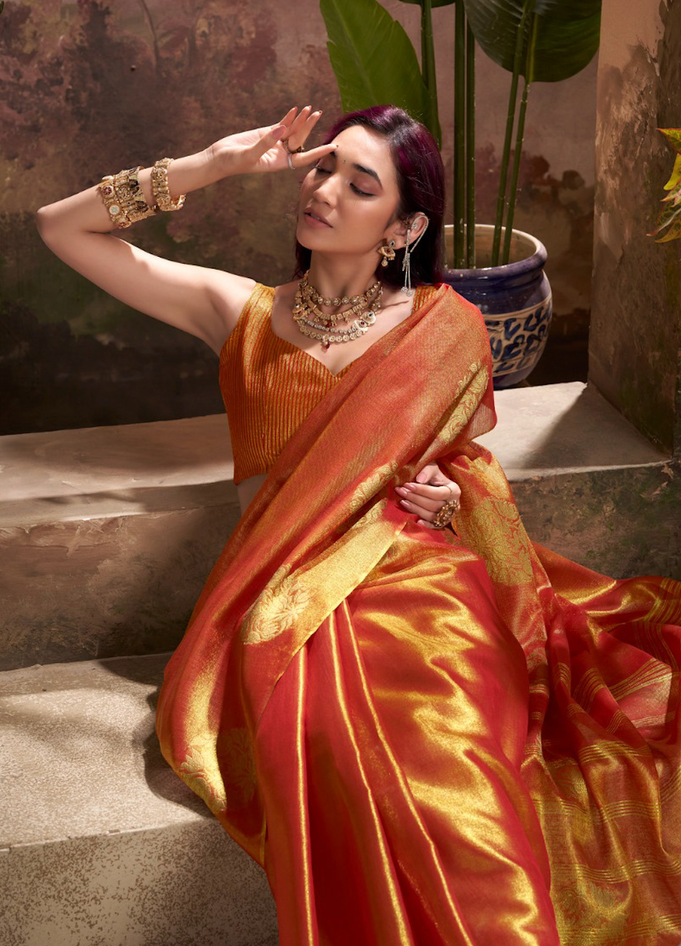 Matrut | Kiri Orange Saree