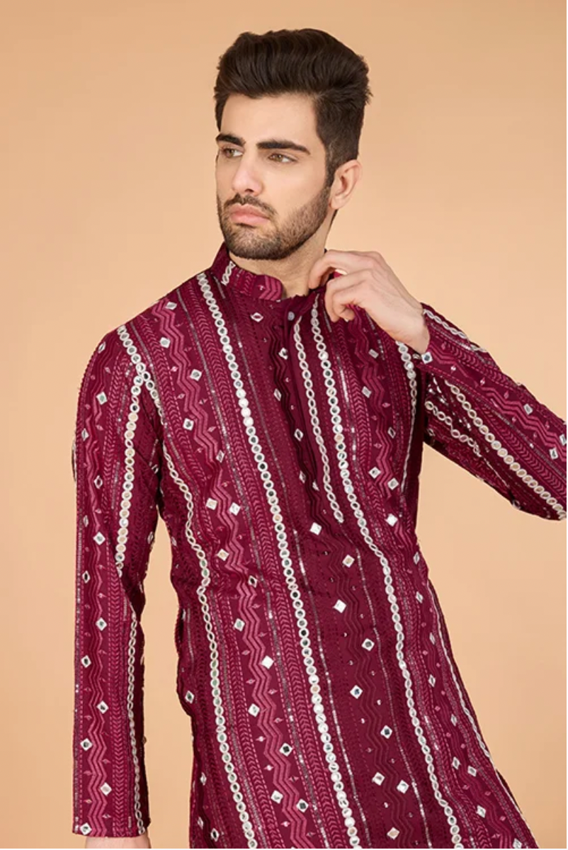 Matrut | Horizon Hues Maroon Kurta Set