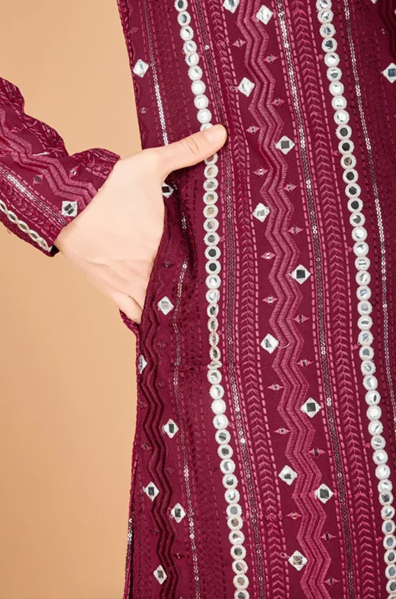Matrut | Horizon Hues Maroon Kurta Set