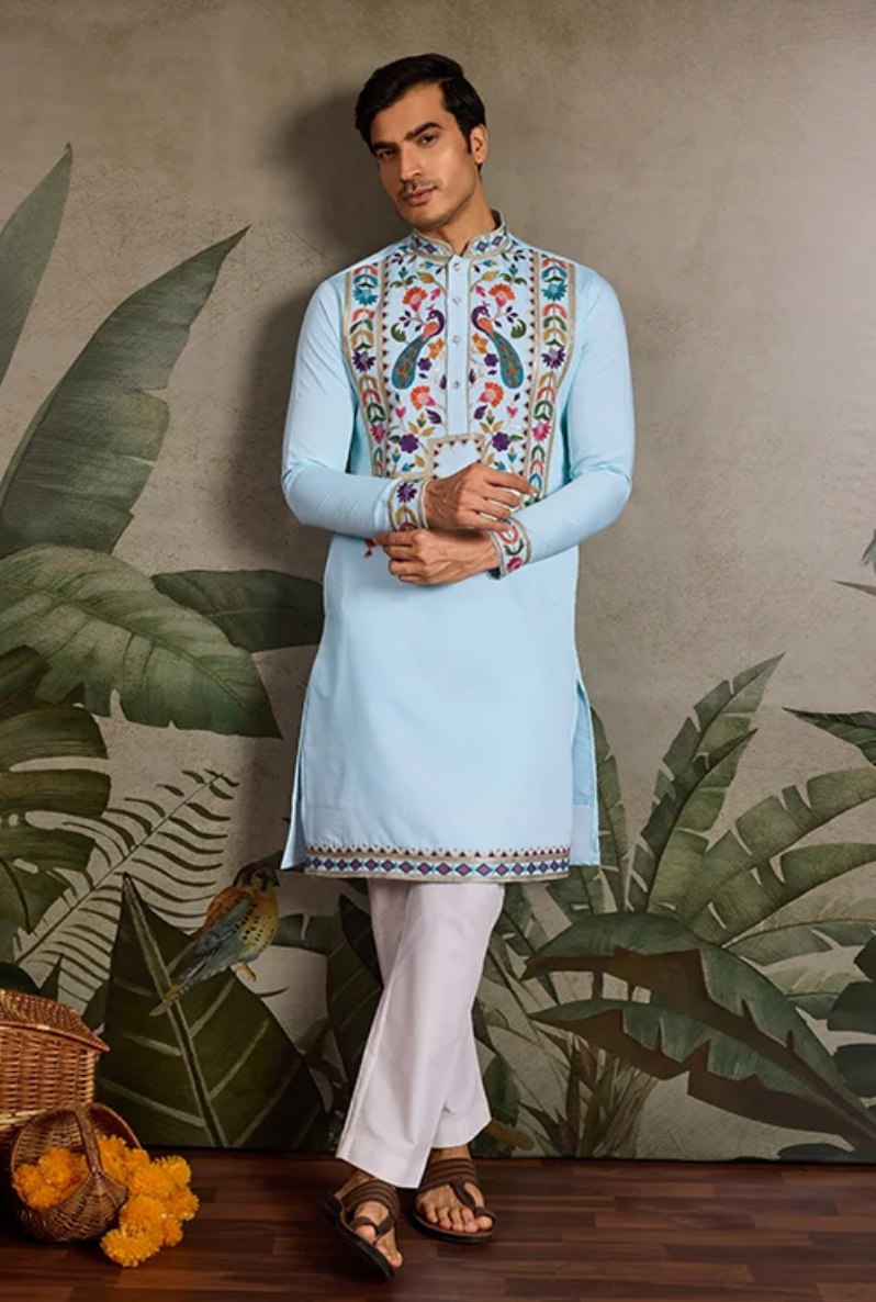 Matrut | Jhankaar Sky Blue Kurta Set