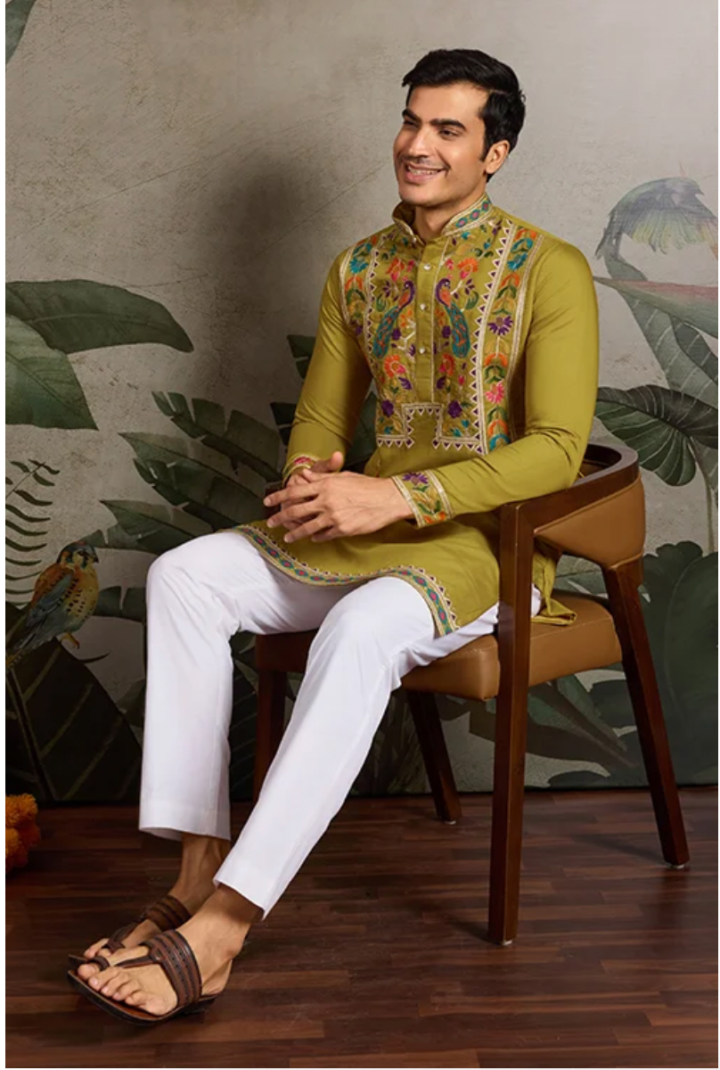 Matrut | Jhankaar Flourescent Green Kurta Set