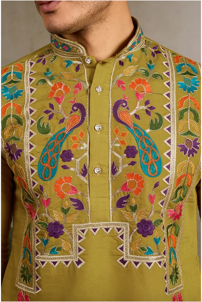 Matrut | Jhankaar Flourescent Green Kurta Set
