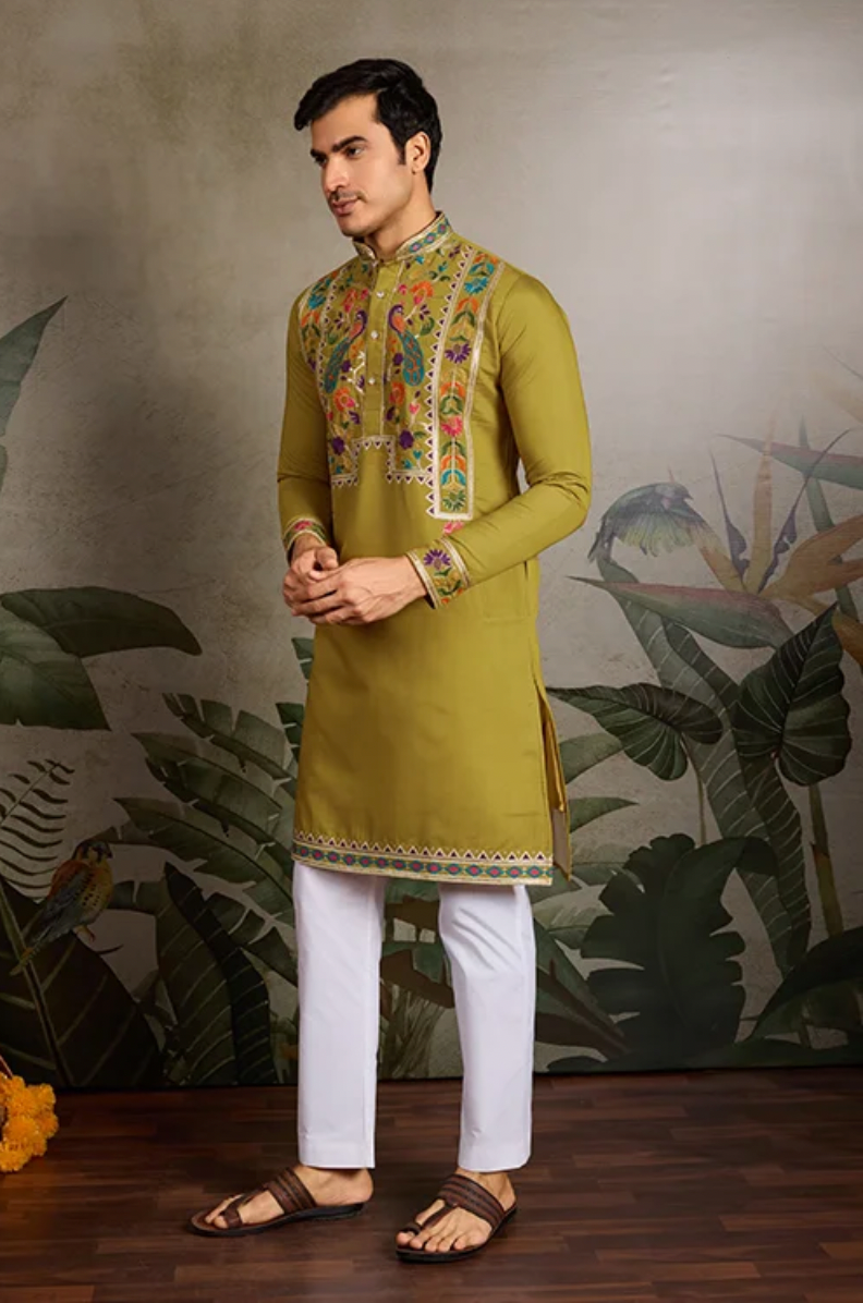 Matrut | Jhankaar Flourescent Green Kurta Set