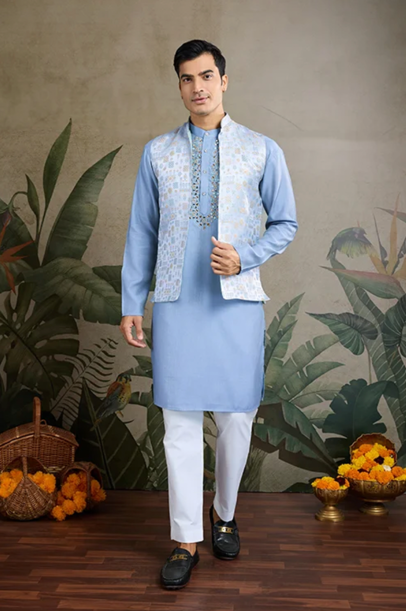 Matrut | Shaan Light Blue Kurta Set