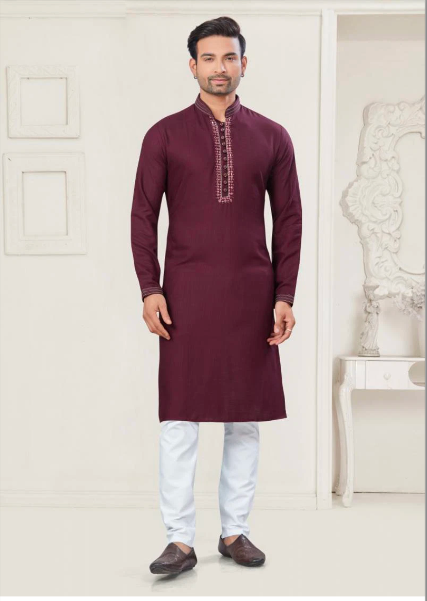 Matrut | Pure Weave Maroon Kurta Set
