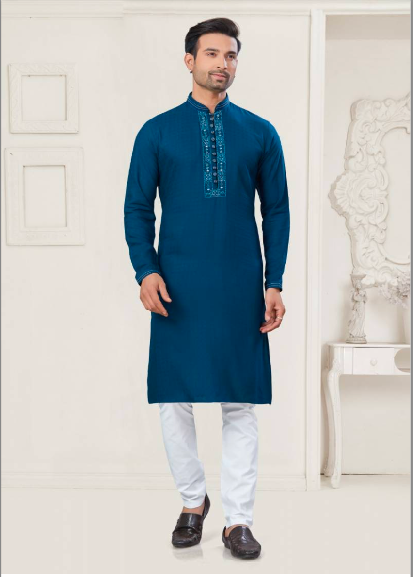 Matrut | Pure Weave Dark Blue Kurta Set