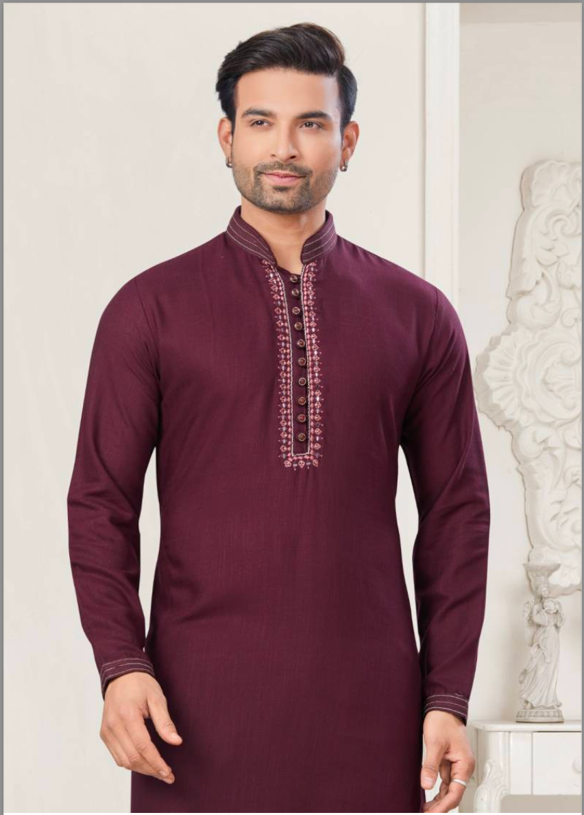 Matrut | Pure Weave Maroon Kurta Set