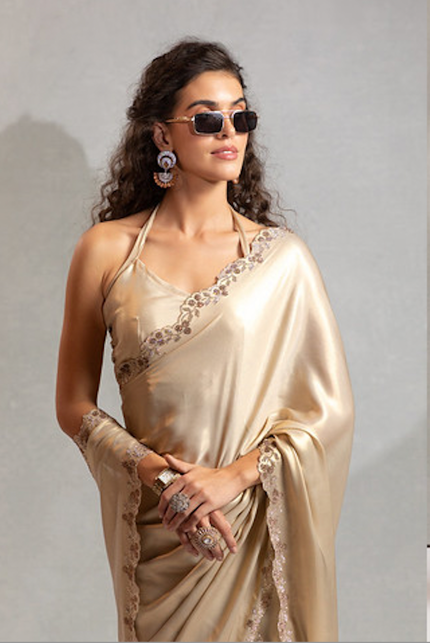 Matrut | Glow Soft Gold Saree