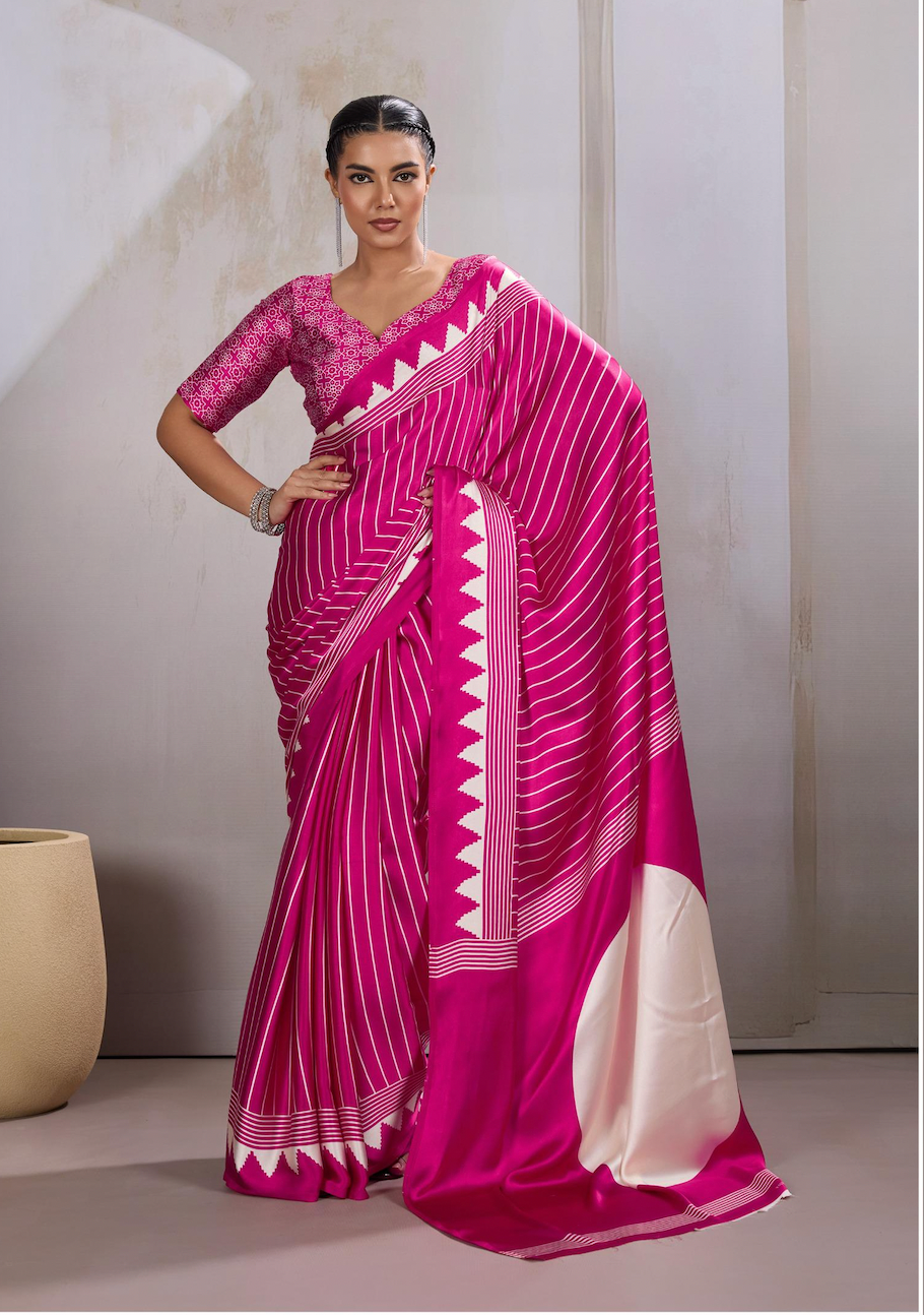Matrut | Chakra Hot Pink Saree