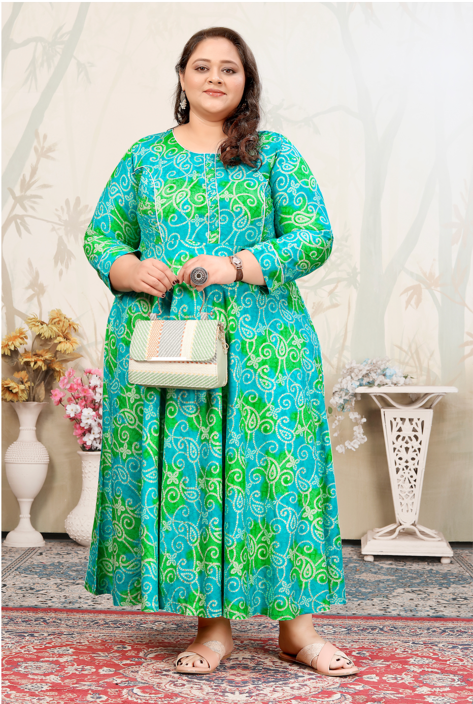 Matrut | Cheer Blue-Green Long Dress