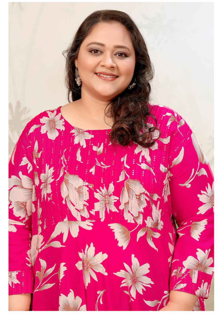 Matrut | Joyous Pink Floral Long Dress